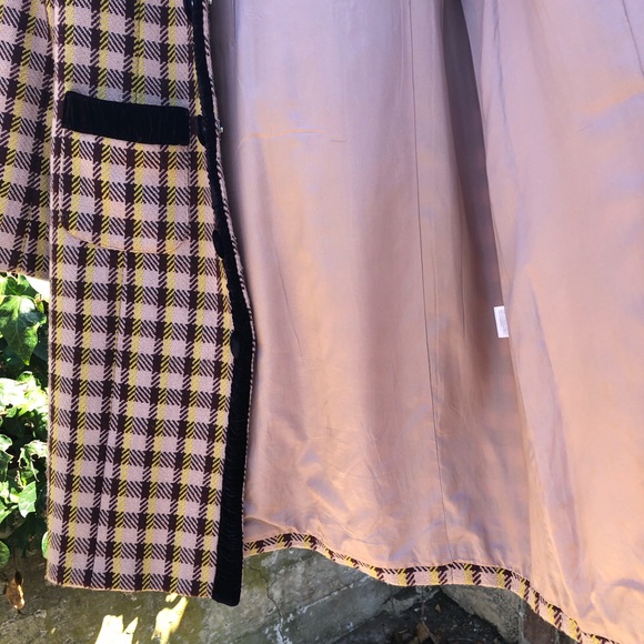 MAC & JAC Coat Women’s Tweed, Velvet Edgings  L - Picture 7 of 8